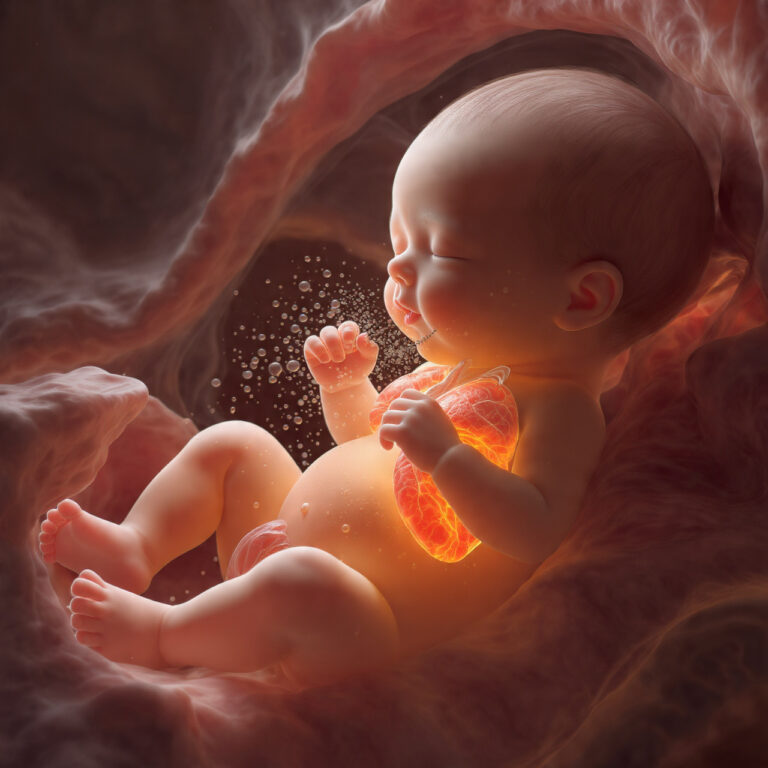 how does a baby breath inside womb